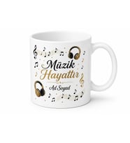 Music Is Life Temalı Müzik Hayattır Kupa Bardak Hediye Porselen Mug