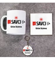 Savcı Kupa Bardak Altlık ve Anahtarlık Hediye Seti (Model 1)