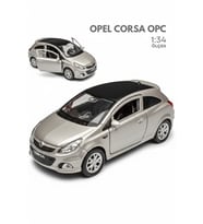 Gri 1:34 Ölçek Die Cast Kapıları Açılır Lisanslı Opel Corsa OPC Oyuncak Metal Model Araba