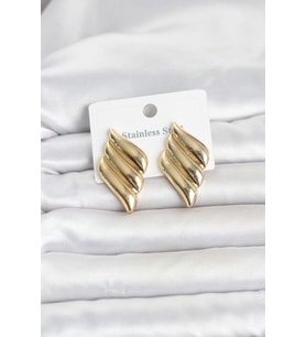 316L Çelik Gold Renk Motif Model Kadın Küpe TJ-BKP11819
