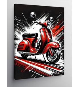 Kanvas Tablo Kırmızı Vespa