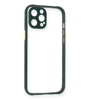 Pilelistore   iPhone 12 Pro Kılıf Miami Şeffaf Silikon - Koyu Yeşil