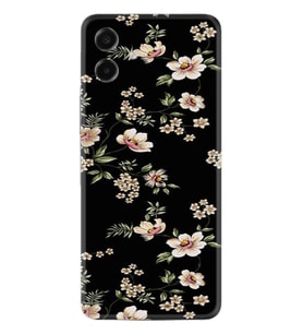 Samsung Galaxy A07 (SM-A075F) Kılıf Boutique Baskılı Resimli Siyah Fon Çiçek Pcode -045