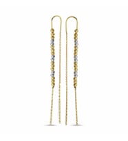 Dorikalı Altın Küpe 14K Sarı ve Beyaz Gold