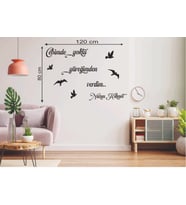 Leylaser  120*80 cm  Cebimde Yoktu Yüreğimden Verdim Ahşap Duvar Yazısı