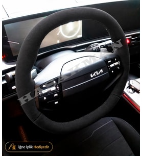 Kia Sportage NQ5 Dikme Direksiyon Kılıfı Alcantara Süet Monza Black Cool-Elegance-Prestige 2022-2026