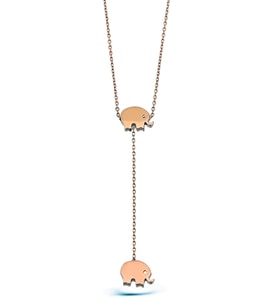 925 Ayar Gümüş Fil Figürlü Sallantılı Kolye - N110101