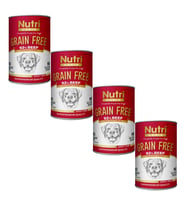 Nutri Canin 400Gr %92 Sığır Etli Tatlı Patatesli Hipo Alerjenik Tahılsız 4Adet Yaş Köpek Maması (Kırmızı)