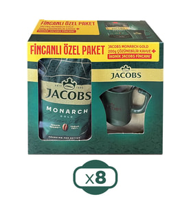 Jacobs Monarch Gold 200 gr İkonik Jacobs Fincanlı Set x 8 Adet