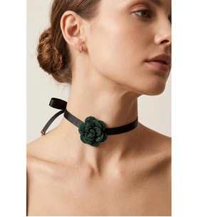 PARLAK TAŞLI ÇİÇEK CHOKER KOLYE