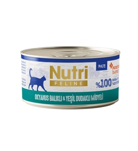 Nutri Feline Okyanus Balıklı ve Midyeli Tahılsız Prebiyotikli Ezme Yetişkin Kedi Konservesi 70gr