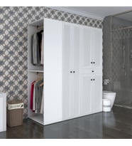 Kenzlife membran çamaşır-kurutma makinesi dolabı ve giysi dolabı çekmeceli eşari sol byzbyz 187*160*60 mebran kapak suntalam gövde banyo