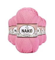 5 Adet Pırlanta Amigurumi El Örgü İpi Yünü Pembe 6740 - nako mudanis
