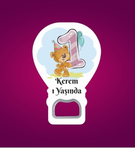 İsimli 1 Yaşında Balon Açacak Magnet