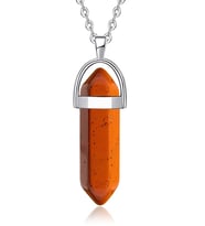 Sertifikalı Doğal Kahverengi Jasper Taşı Kolye (Çok Renkli)