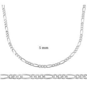 FİGARO ZİNCİR 5 mm 925 AYAR GÜMÜŞ KOLYE