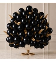Siyah Renk Lateks Metalik Balon (30 cm) - 50 Adet