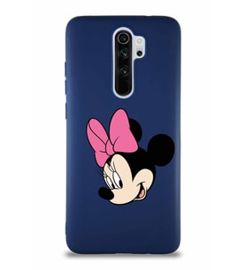 Xiaomi Redmi Note 8 Pro Soft Premier Kapak Minnie Mouse-B Tasarımlı Silikon Kılıf - Lacivert (Şeffaf)