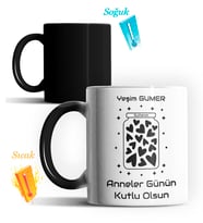 Kişiye Özel Sultanım Sihirli Kupa Bardak (Siyah - Beyaz)