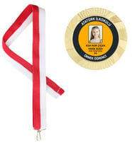 KİŞİYE ÖZEL BASKILI METAL MADALYA ASKI DAHİL (Gold)