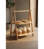 Bambu 2 Katlı Çok Amaçlı Standlı Organizer Mutfak Düzenleyici Kahverengi - G/2 C1-1-289
