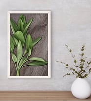 BK Home Green Plant Dekoratif Ahşap Beyaz Çerçeveli Tablo-4