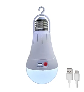 Hedyex Usb-C Şarjlı E27 Duylu Led Ampül Kancalı Kamp Lambası 12W
