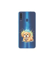 Samsung Galaxy A20S ile Uyumlu Splash Köpek Tasarımlı Şeffaf Silikon Kılıf