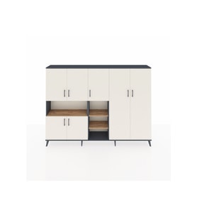Arges Dolap 13 Raflı 7 Kapaklı 220x30x163 Antrasit-Aytaşı/Çam