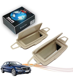 Mercedes C W205 (2014-...) İçin Sol & Sağ Güneşlik Ayna Seti - Krem Renk
