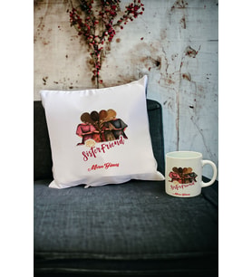 Sister Friend Kupa Bardak ve Yastık Set 002 (Beyaz)