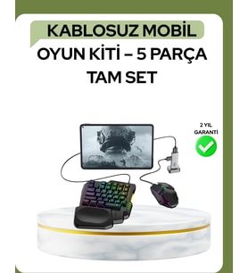 Mobil PUBG Oyuncuları İçin 5in1 Klavye Mouse Oyun Seti – BT5.3 Destekli