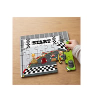 Yarış Pisti-Arabalar Tasarımlı 24 Parça Ahşap Çocuk Puzzle MPK1074