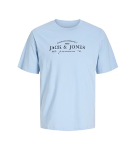 JACK JONES Yazı Baskılı Yuvarlak Yaka Erkek Tişört 12298017 (Mavi)