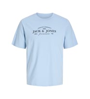 JACK JONES Yazı Baskılı Yuvarlak Yaka Erkek Tişört 12298017 (Mavi)