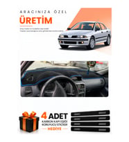 MITSUBISHI CARISMA BÜYÜK EKRAN (1997-2003) Uyumlu Torpido Koruma Örtüsü Oto Kılıfı - Siyah Mavi