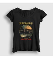 Presmono Kadın Siyah Blood Fire Death Bathory T-Shirt 376767tt