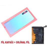 Tkgz Huawei Uyumlu P Smart S Arka Pil Batarya Kapağı + PİL MAVİ