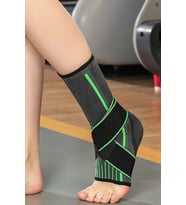Termal Sporcu Ayak Bilekliği Bandajı Tendon Koruyucu Fitness Medikal Ayak Bilek Koruyucu N815 (Siyah-Yeşil)