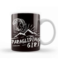 Paragliding Girl Paraglider Parachute Skydiving Flying Pilot Kupa Bardak Porselen