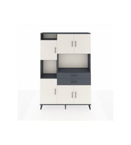 Arges Dolap 8 Raflı 2 Çekmeceli 6 Kapaklı 132x30x195 Antrasit-Aytaşı/Antrasit