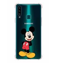 Samsung Galaxy  A20s  Köşe Korumalı Antişok Kapak Mickey Mouse Tasarımlı Şeffaf  Kılıf