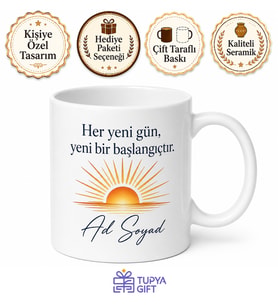 Kişiye Özel Baskılı Seramik Kupa Bardak Günlük Hediye İsimli Tasarım