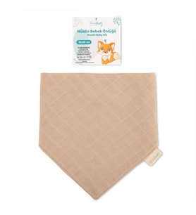 Novibaby Müslin Bebek Fular Önlük – Latte – Mama Önlüğü Salya Bezi Ağız Mendili Bandana 30x30cm