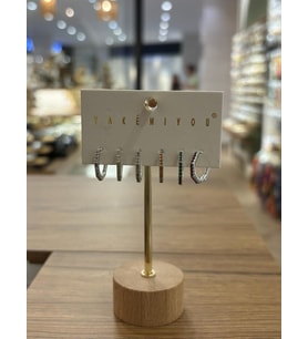 Yakemiyou Silver Sekizgen Altılı Küpe