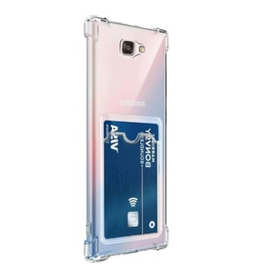 Teknomoda Samsung Galaxy J7 Prime Kılıf Kartlıklı Anti Şok Korumalı Şeffaf Silikon Şeffaf Açık