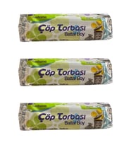 Canhome Mavi Büyük Boy Battal 75x90 Cm. 30 Litre Çöp Torbası Poşeti - 10 Adetlik 3 Rulo