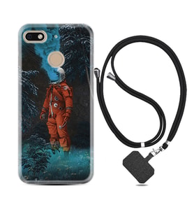 General Mobile GM8 Go GM9 GM20 Pro Plus Kılıf Boyun Askılı Silikon Astronot Smoke 1769