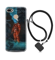 General Mobile GM8 Go GM9 GM20 Pro Plus Kılıf Boyun Askılı Silikon Astronot Smoke 1769