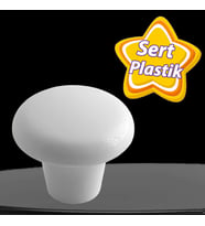 Sert Plastik Mantar Düğme Kulp Beyaz Dolap Mobilya Mutfak Dolabı Çekmece Kapak Kulpu Kulbu